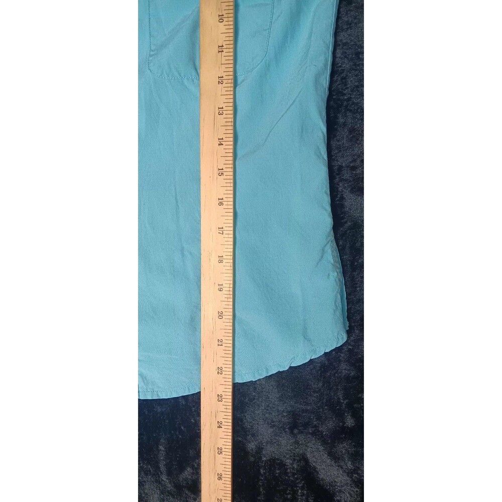 Silkland 100% Silk Sleeveless Button Blouse S Aqua Blue Quiet Luxury Old Money - Picture 9 of 11